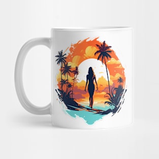 Girls surf better, summer surfing, sunset hunting v12 Mug